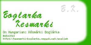 boglarka kesmarki business card
